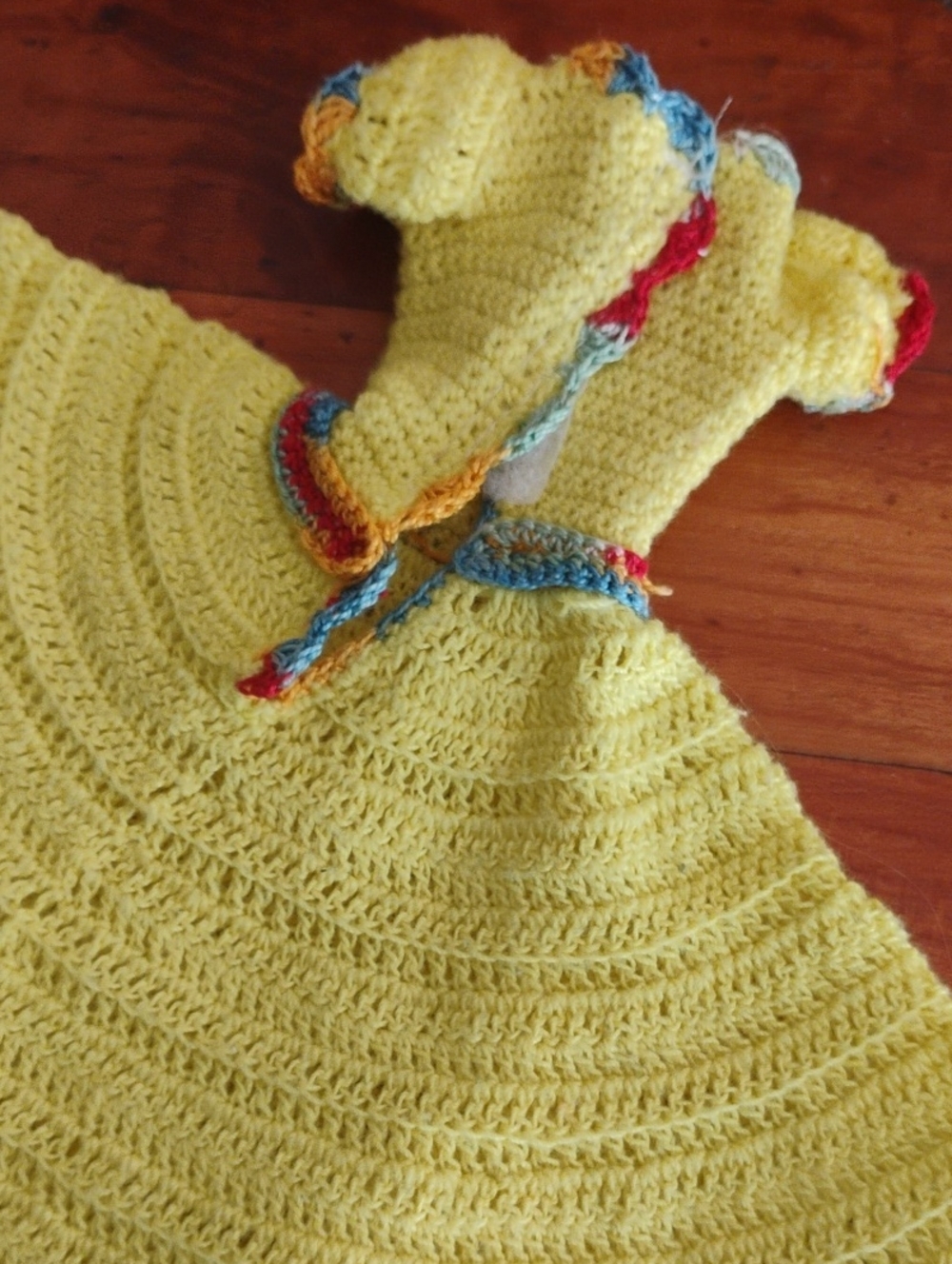 BARBIE   CUSTOM CROCHETED  DRESS DAFFODIL YELLOW 💛 EPLVC